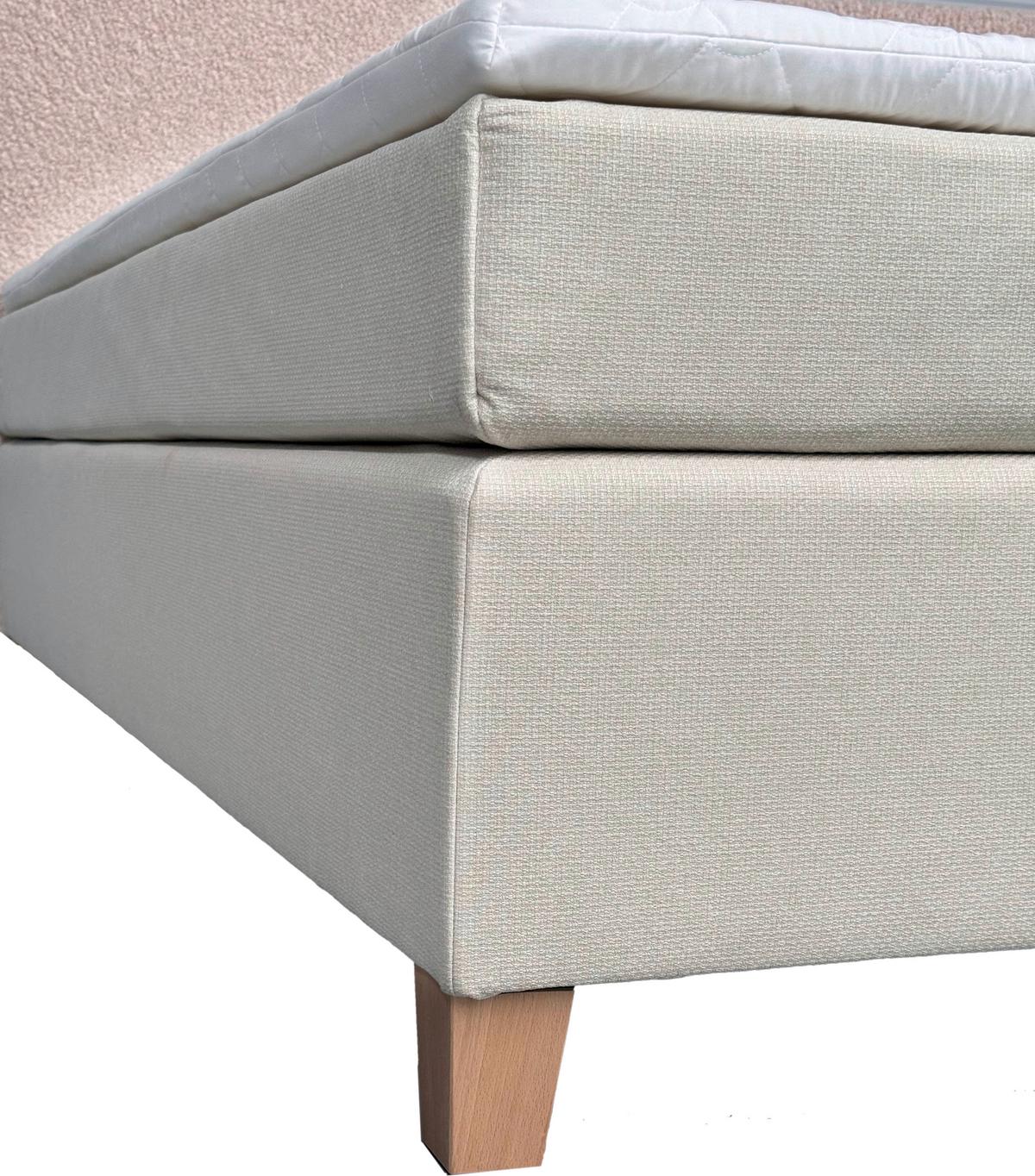Boxbett mit Topper 180x200 Rolf - Beige, Basics, Holzwerkstoff/Textil (180/200cm) - Livetastic