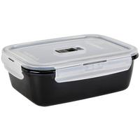 Frischhaltedose Samanta - Klar/Schwarz, KONVENTIONELL, Glas/Kunststoff (21,5/16,5/7,5cm)