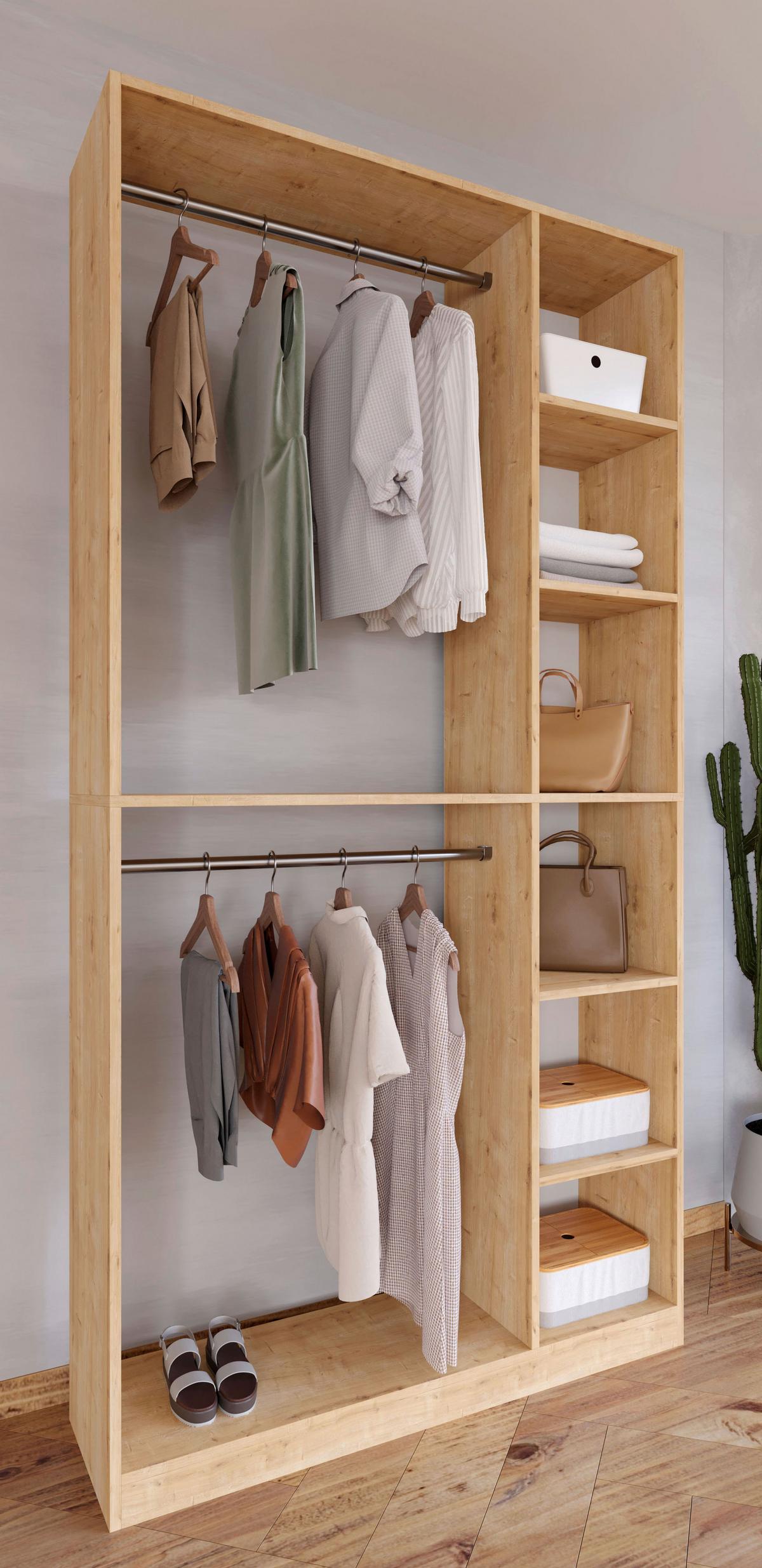 Kleiderschrank Palosa Honigeiche Dekor - Honigeiche, Design, Holzwerkstoff (110/211/35cm) - MID.YOU