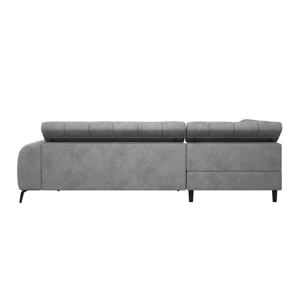 Ecksofa mit Schlaffunktion & Bettkasten Volf Hellgrau - Schwarz/Grau, Trend, Kunststoff/Textil (203/261cm)