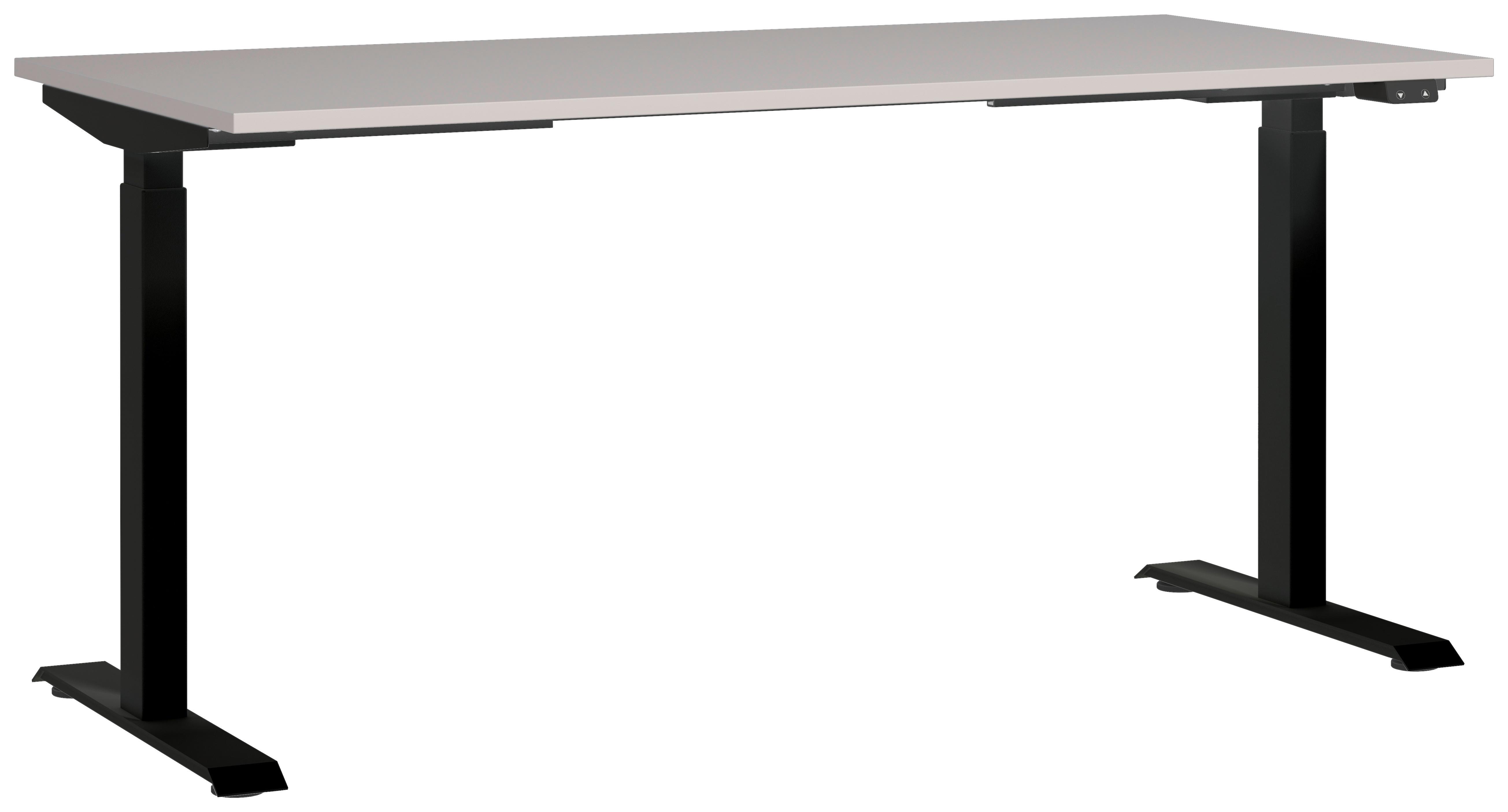 Schreibtisch Schwarz/Kaschmir L: 160cm - Kaschmir/Schwarz, MODERN, Holzwerkstoff/Metall (160/80/72-120cm) - Germania