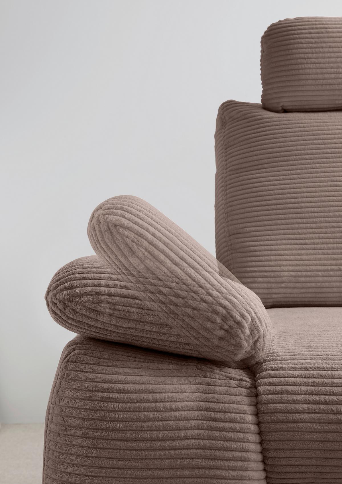 Eckschlafsofa Positano Graubraun S: 261x206 cm - Wildeiche/Graubraun, MODERN, Textil (261/206cm) - Livetastic