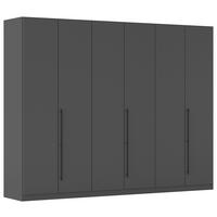 Kleiderschrank Safari B: 271 cm - Grau, KONVENTIONELL, Holzwerkstoff (271/210/54cm)