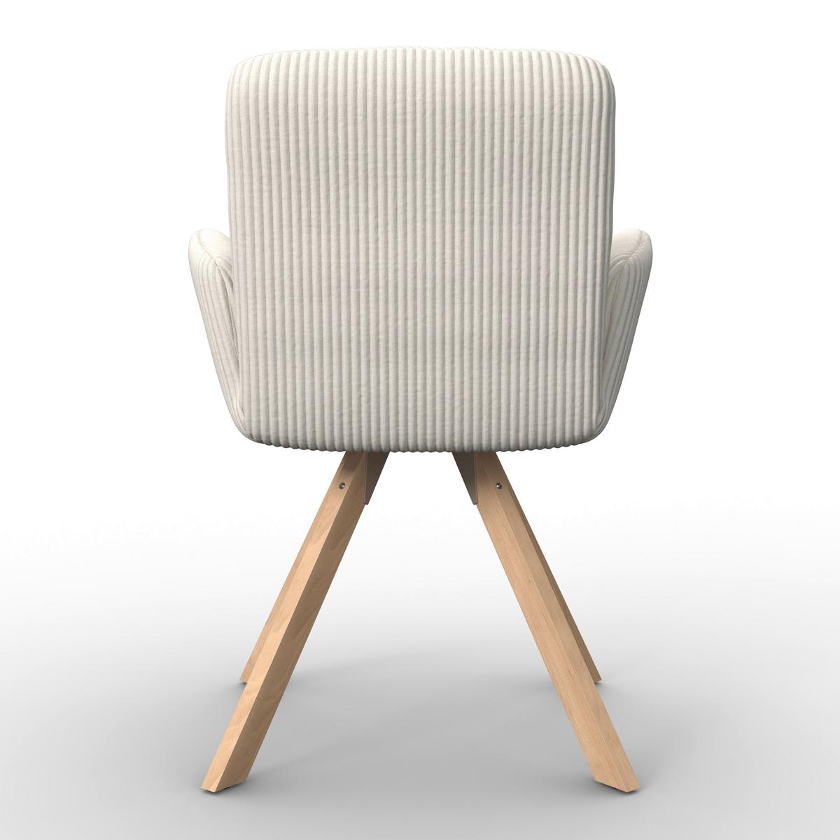 Židle s područkami Mairo MAIRO - krémová/barvy buku, Moderní, dřevo/textil (66/62/91cm) - Bessagi Home