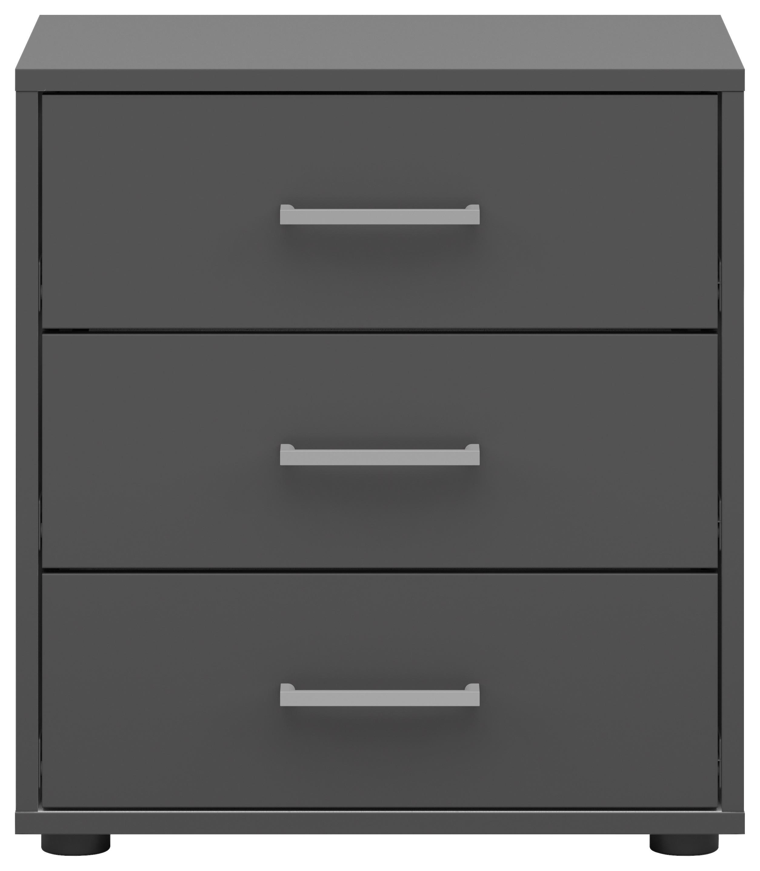 Nachtkästchen Smart Iii Anthrazit, 3 Laden,b:50cm - Anthrazit/Weiß, KONVENTIONELL, Holzwerkstoff (50/54/35cm)