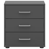 Nachtkästchen Smart Iii Anthrazit, 3 Laden,b:50cm - Anthrazit/Weiß, KONVENTIONELL, Holzwerkstoff (50/54/35cm)