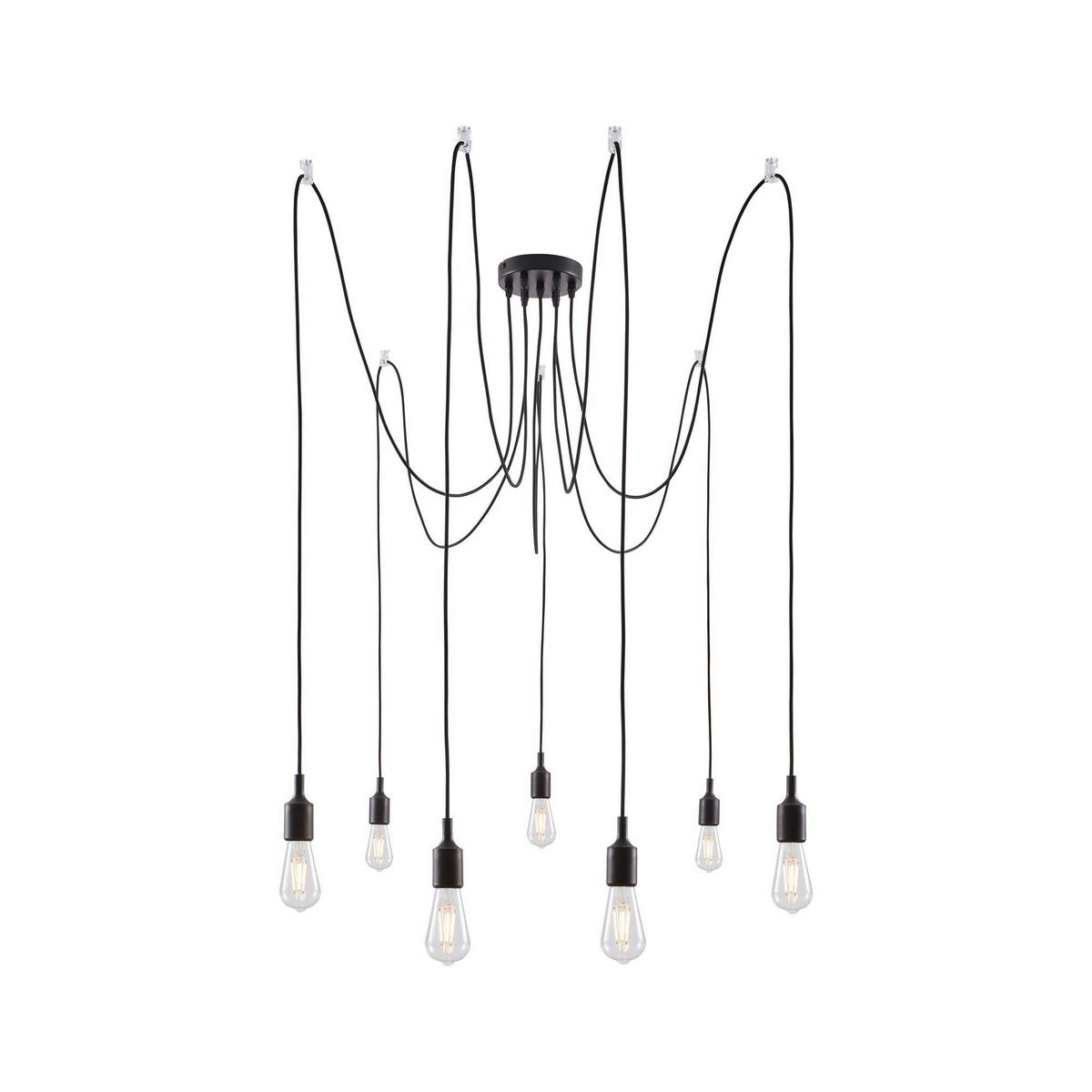 Hängeleuchte H: 200 cm 7-Flammig - Schwarz, Basics, Metall (15,0/200,0cm) - Paulmann