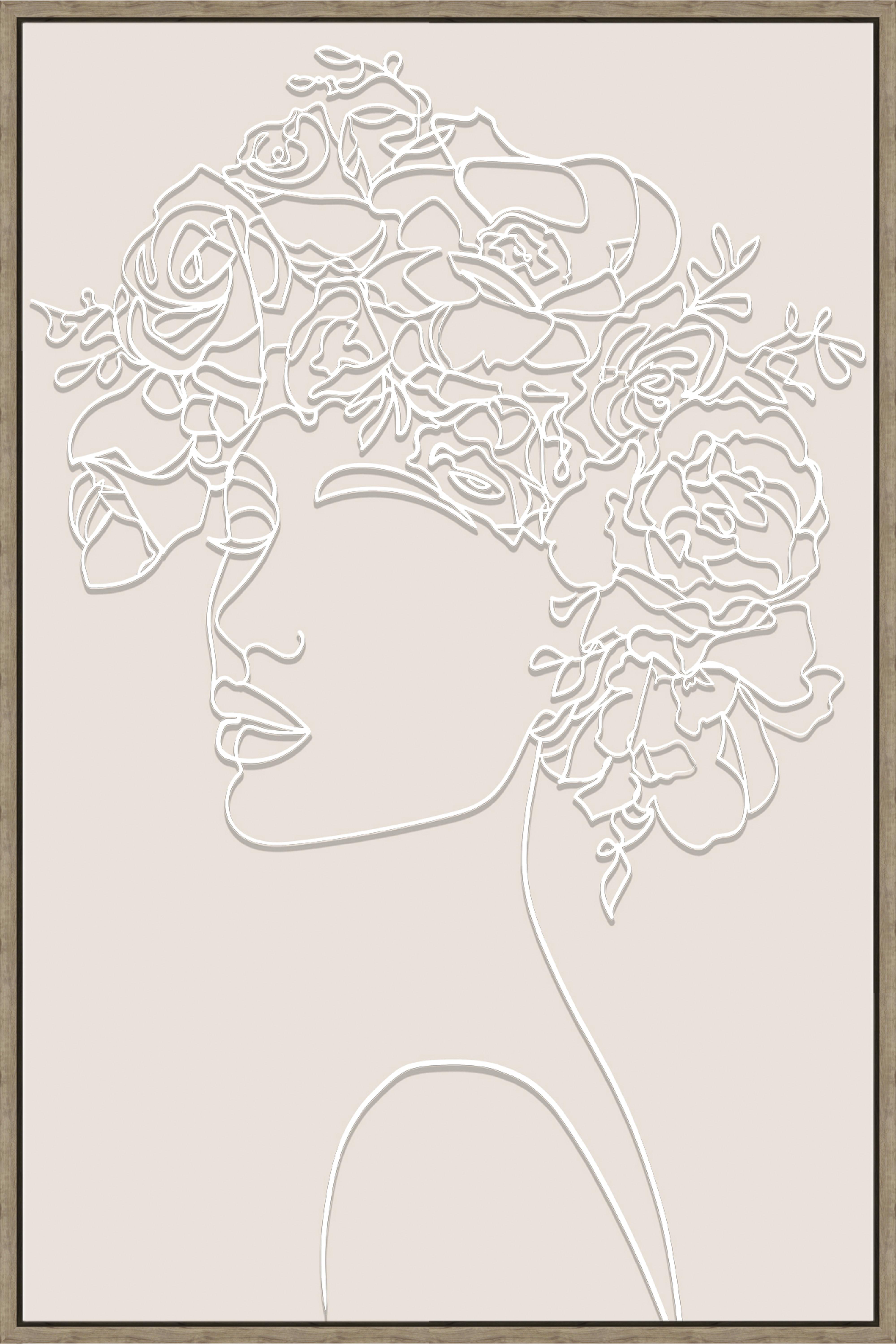 Obraz na plátně LOTTA, 60x90cm - černá/béžová, Moderní, kompozitní dřevo/textil (60/90cm) - Premium Living