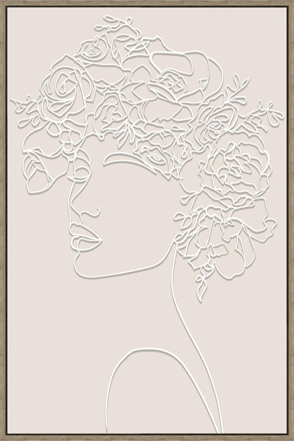 Obraz na plátně LOTTA, 60x90cm - černá/béžová, Moderní, kompozitní dřevo/textil (60/90cm) - Premium Living