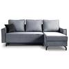 Ecksofa Marti Blaugrau S: 230x148cm - Blaugrau/Schwarz, Basics, Holz/Textil (230/148cm) - MID.YOU