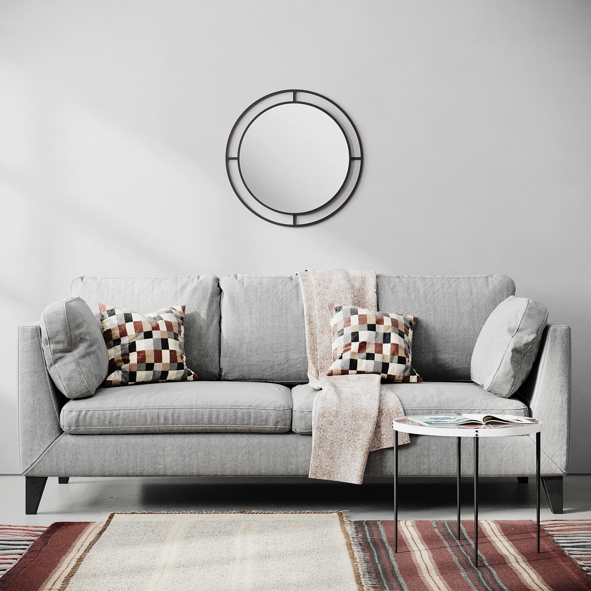 Wandspiegel Bubble, Schwarz B: 57 cm - Schwarz, Design, Metall (57/57/2cm) - Livetastic