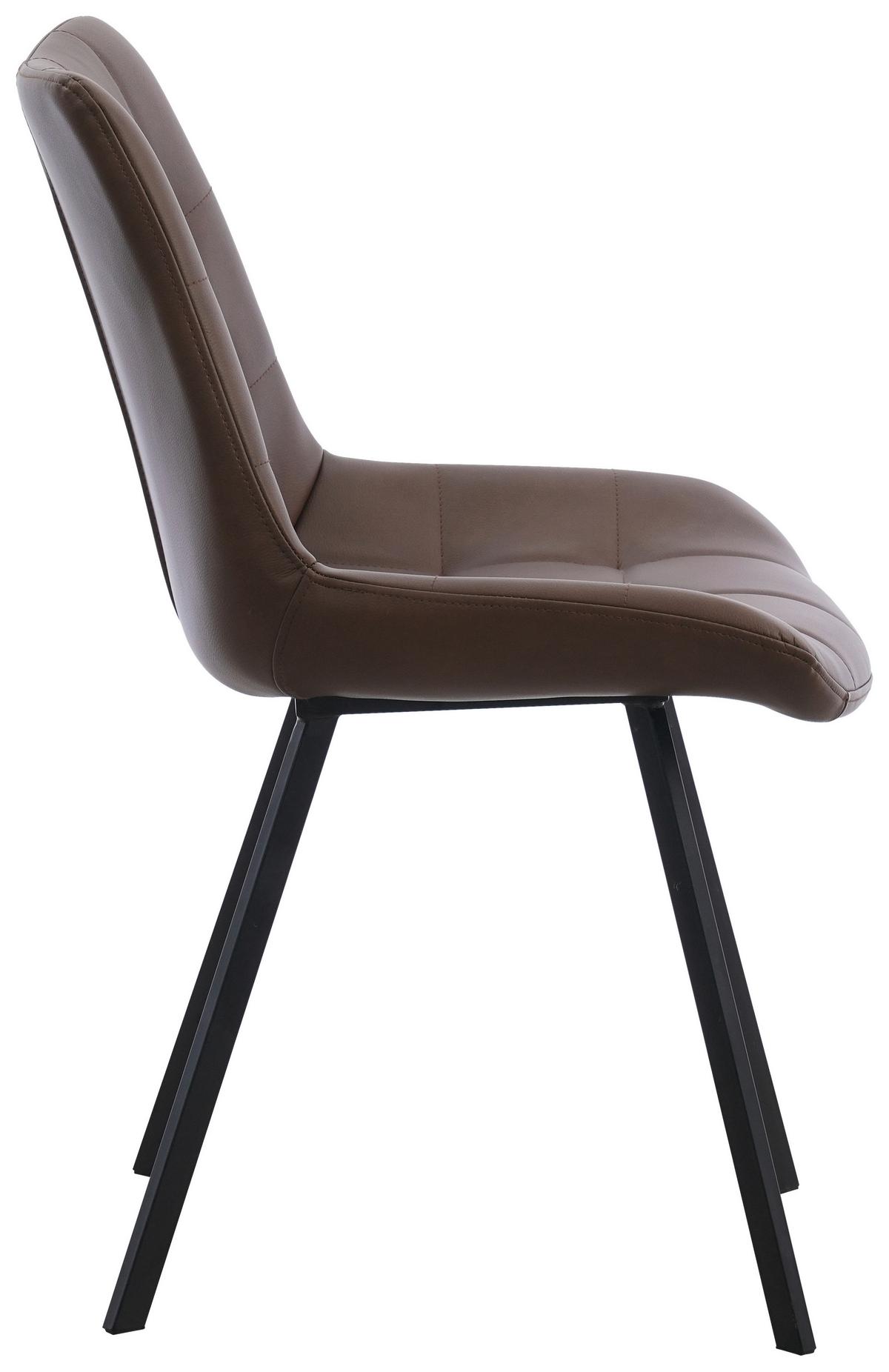 Stuhl Fritz Braun/Schwarz B: 54 cm - Schwarz/Braun, MODERN, Textil/Metall (54/86/62cm) - MID.YOU