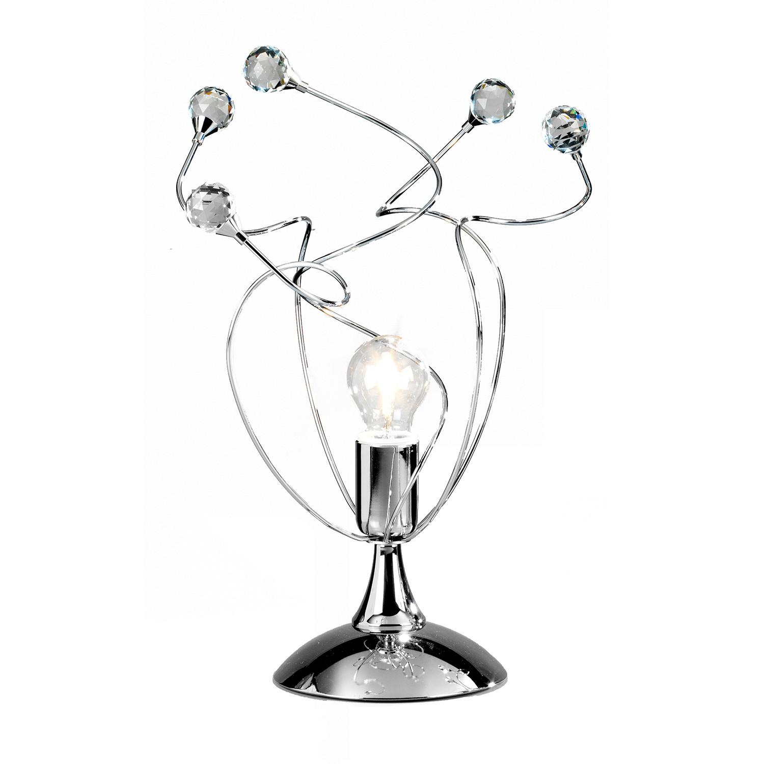 Kristall-Tischleuchte 4726/Lg - Chromfarben, KONVENTIONELL, Glas/Metall (30/45cm)