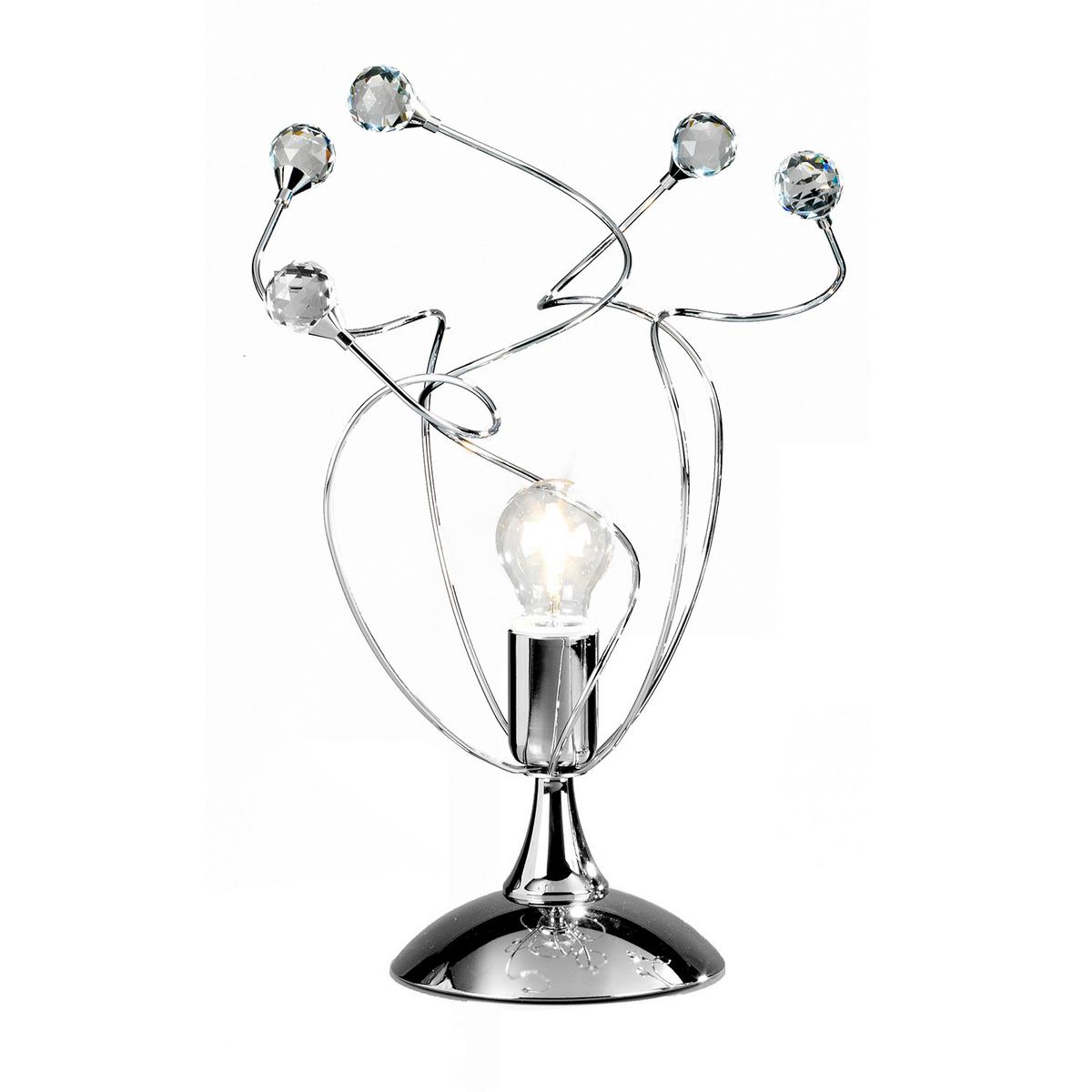 Kristall-Tischleuchte 4726/Lg - Chromfarben, KONVENTIONELL, Glas/Metall (30/45cm)