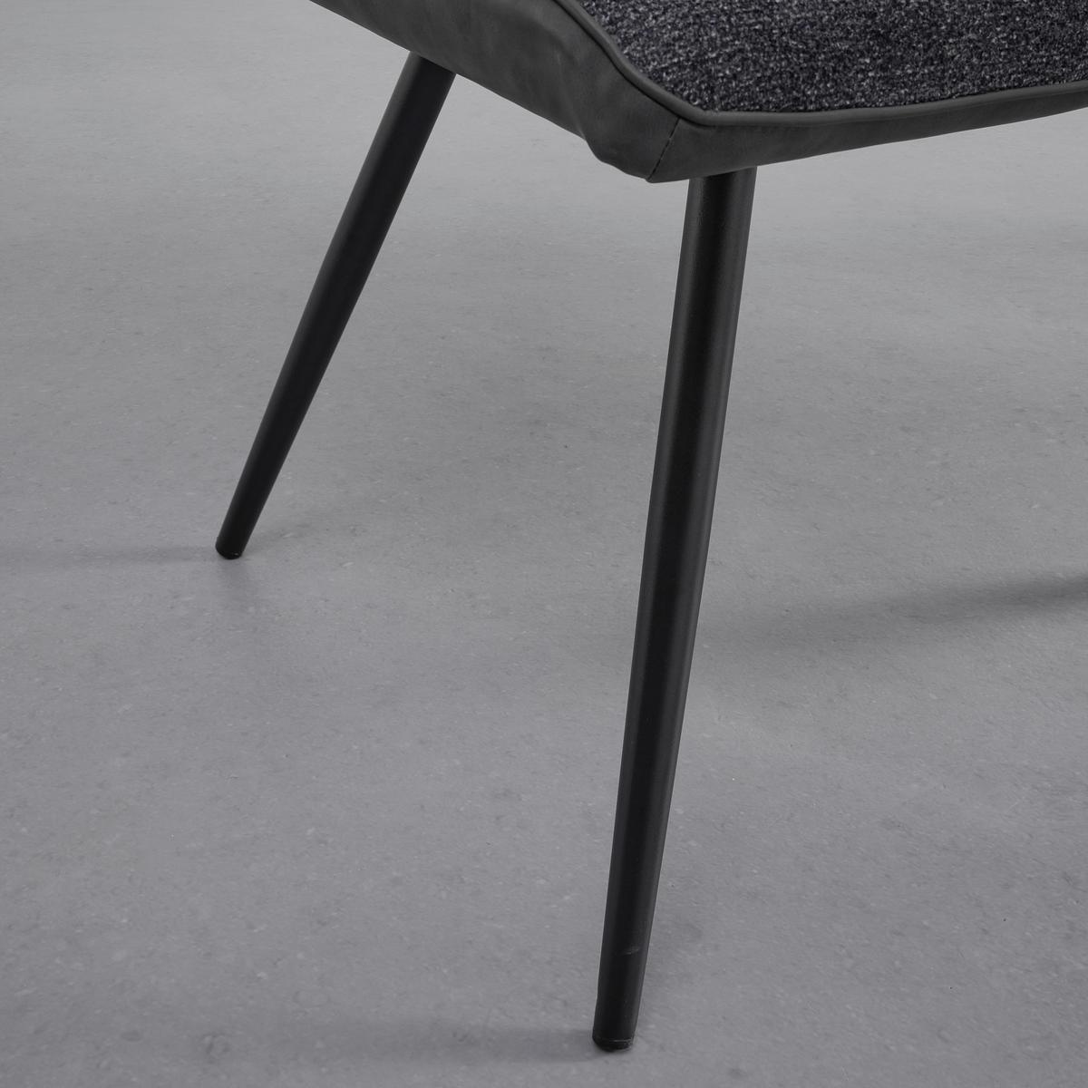 Lavica Eva tmavosivá - čierna/tmavosivá, Modern, kov/drevo (139/92,5/60,5cm) - Bessagi Home