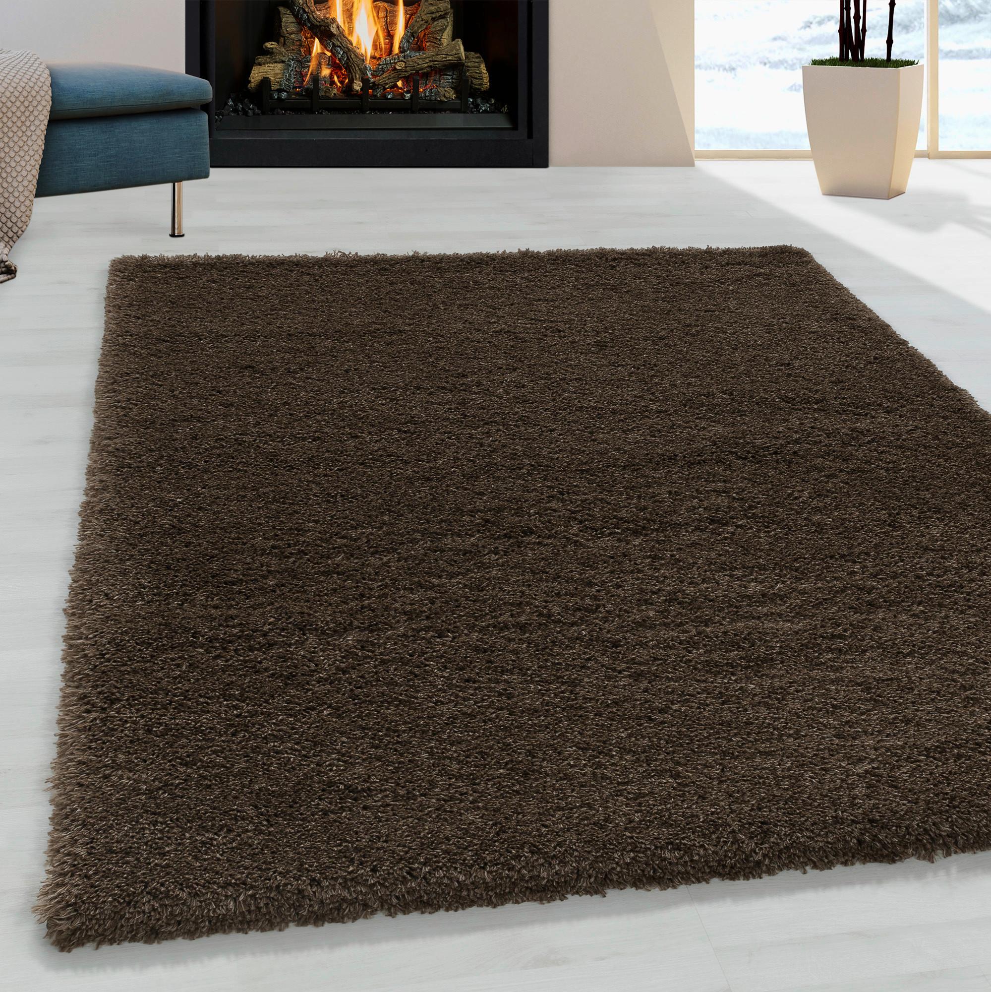 Hochflor Teppich Braun Naturfaser Fluffy 240x340 cm - Braun, Basics, Textil (240/340cm)