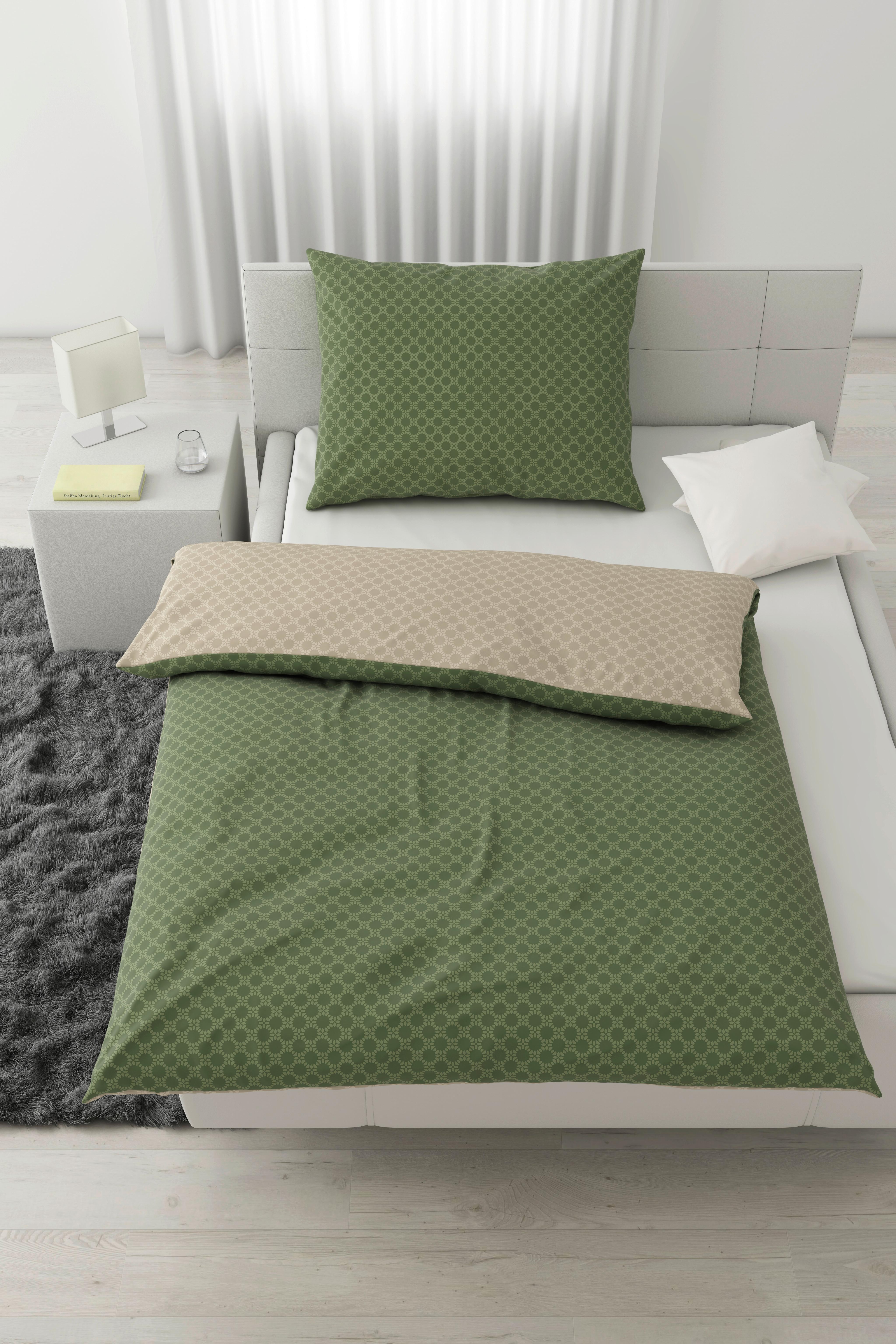 Posteľná Bielizeň Mici, 140/200cm - zelená/béžová, Konvenčný, textil (140/200cm) - Modern Living
