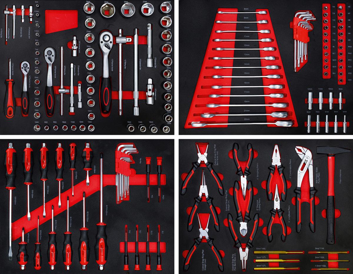 Werkstattwagen Schwarz/Rot B: 76 cm - Rot/Schwarz, Basics (76/89,5/46cm)