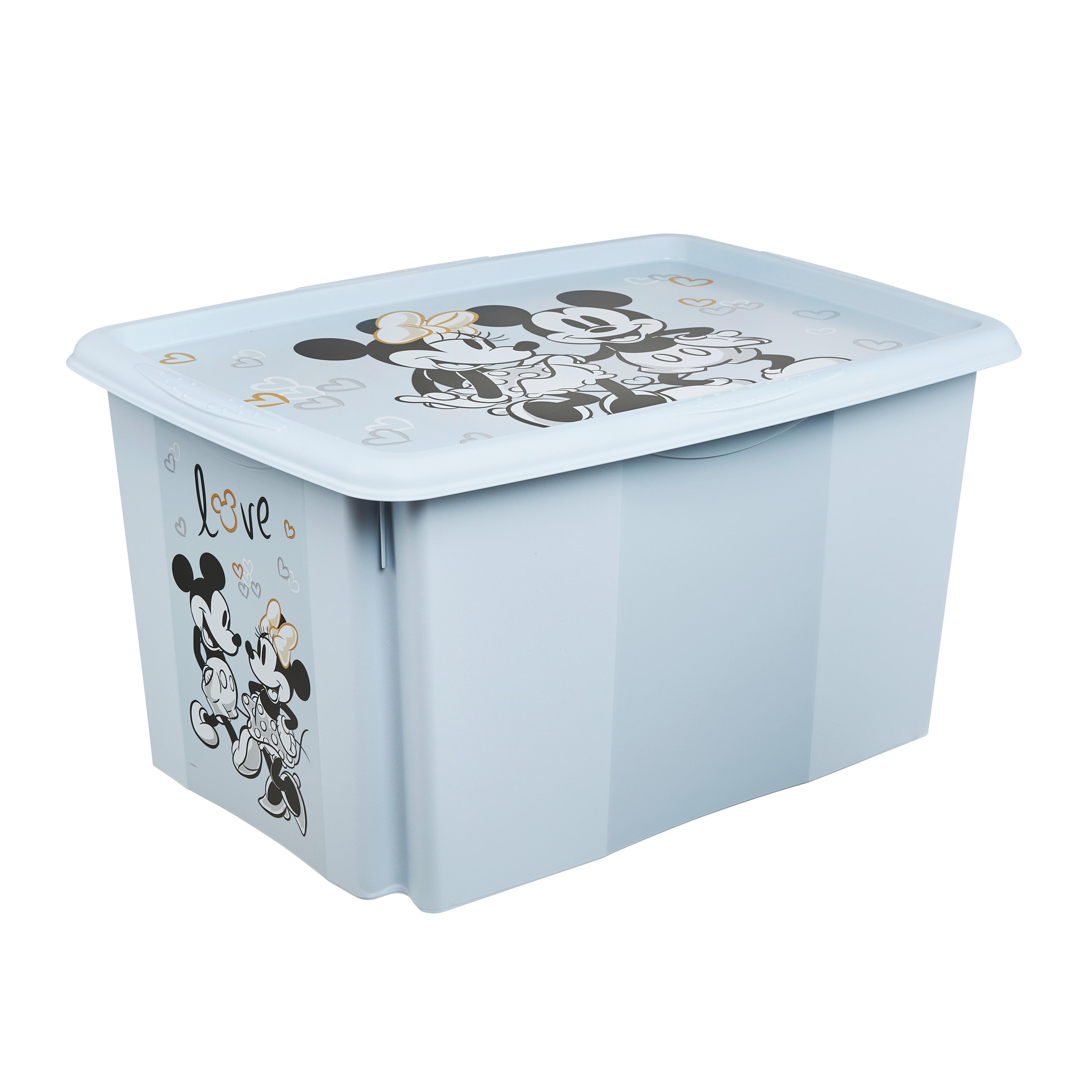 Dreh/Stapelbox 'Mickey' pastellblau groß - Pastellblau, MODERN, Kunststoff (55,5/40/30cm)