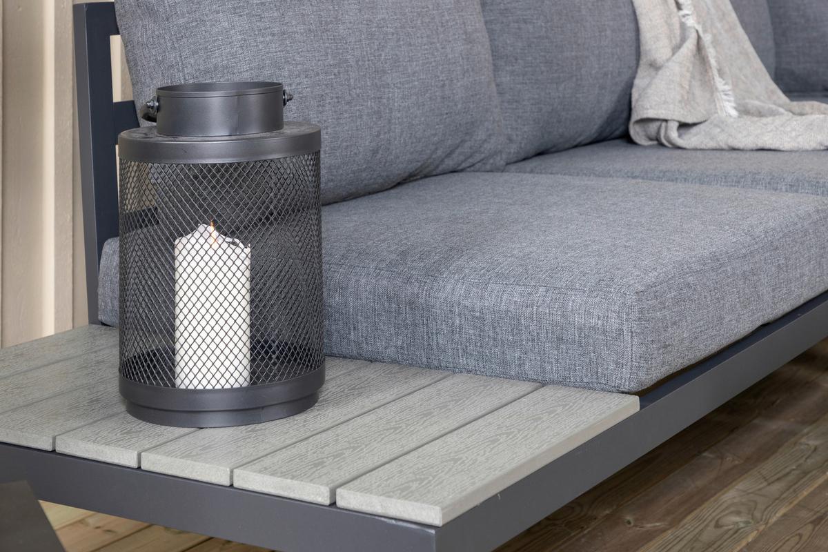 Loungegarnitur Odense - Schwarz, KONVENTIONELL, Metall (133/167cm) - Gardenson