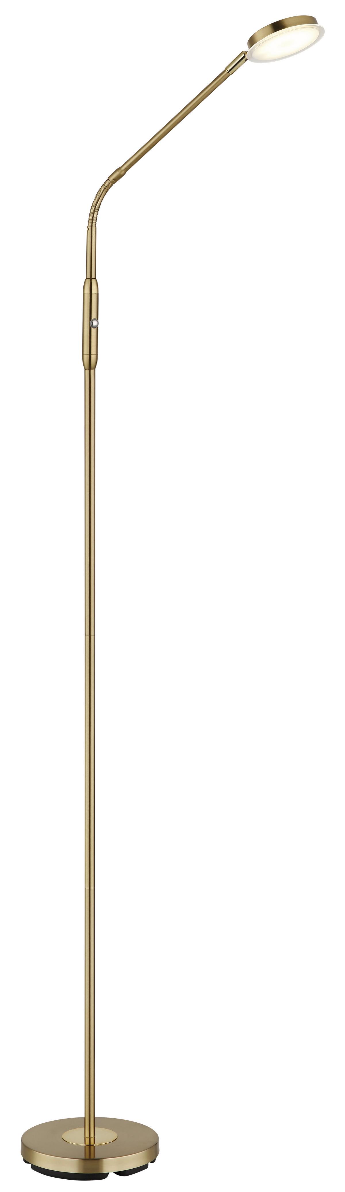 Led-stehleuchte Touchdimmer - Klar/Messingfarben, Design, Kunststoff/Metall (52/20/173cm) - Globo