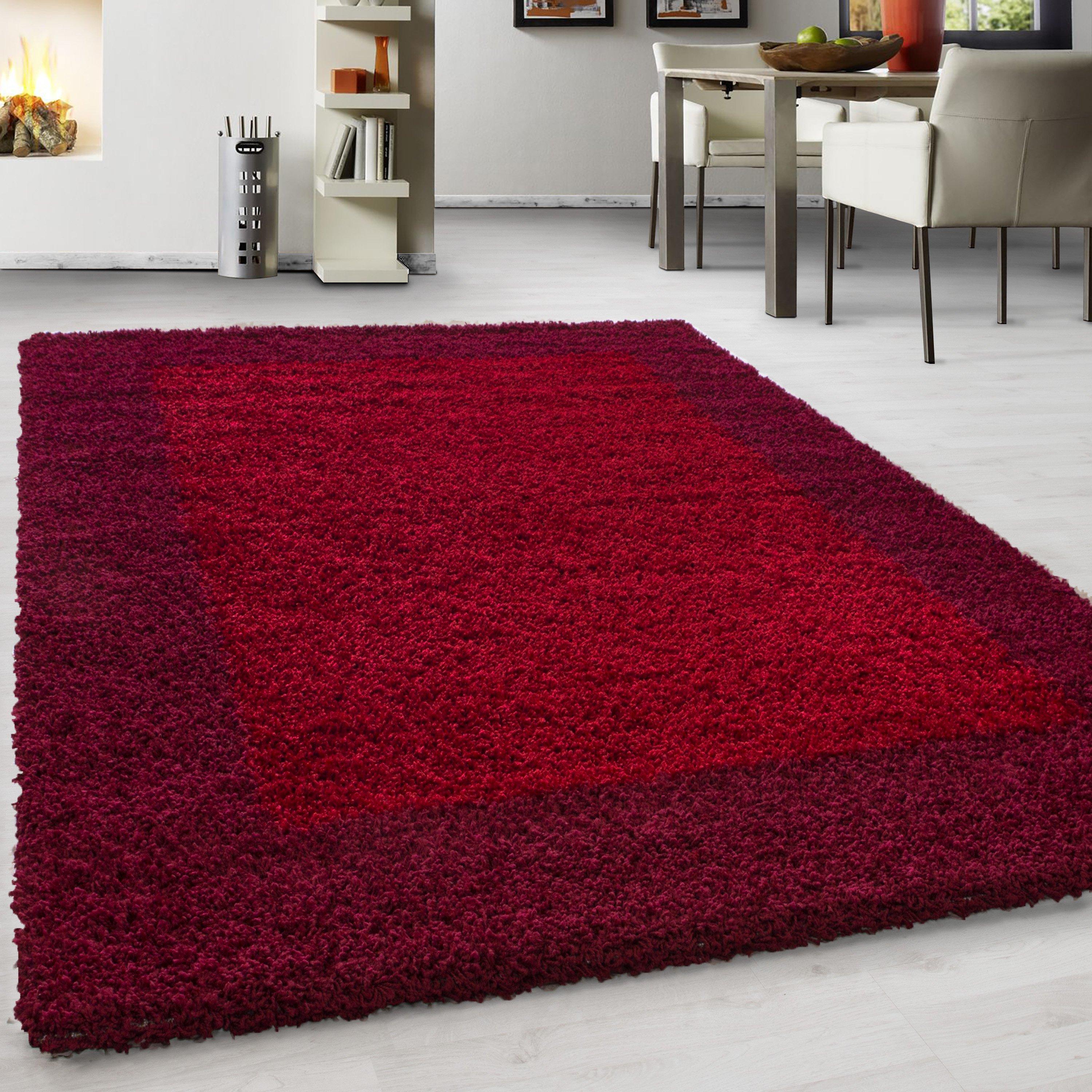 Hochflor Teppich Rot Life 80x250 cm - Rot, KONVENTIONELL, Textil (80/250cm) - Novel