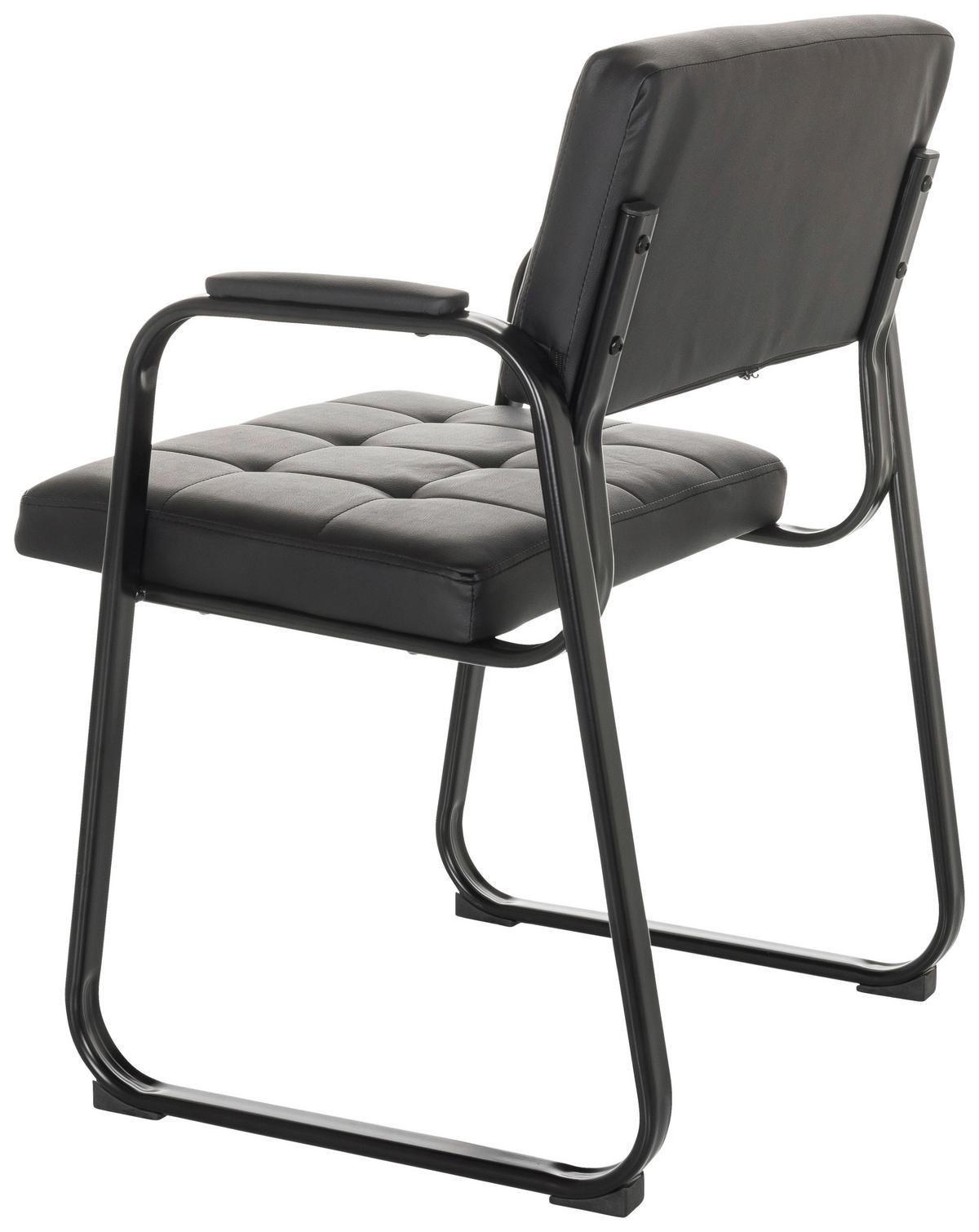 Besucherstuhl Zanta B Pu - Schwarz, Basics, Textil/Metall (58/79/55cm) - MID.YOU