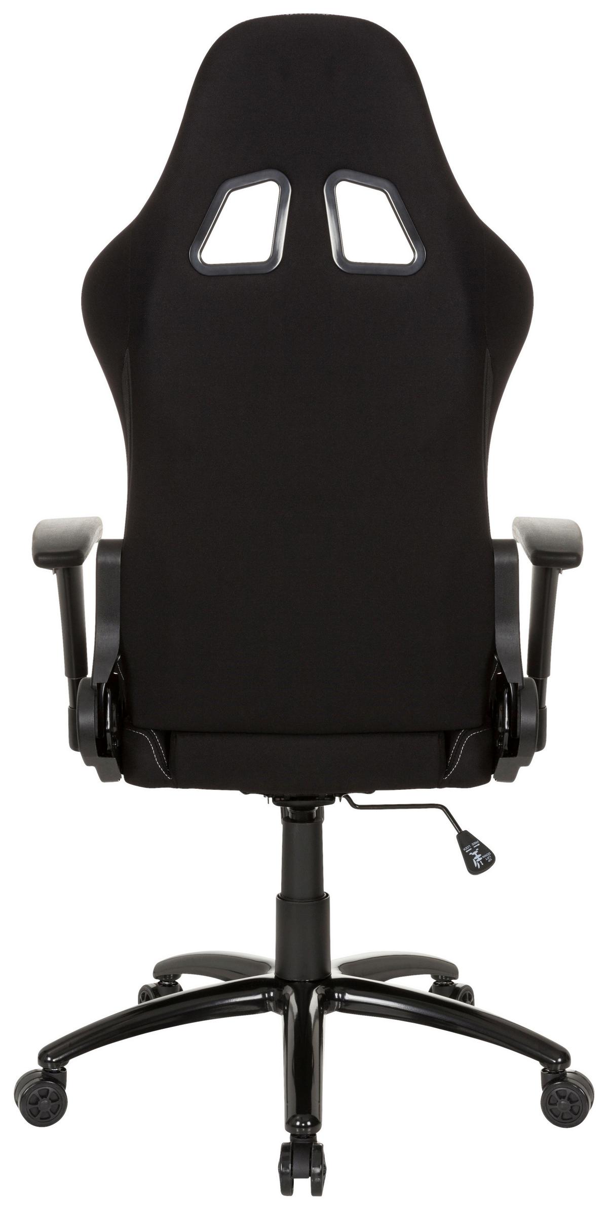 Gamingstuhl Game Force Schwarz Mit Wippfunktion - Schwarz/Weiß, Basics, Kunststoff/Textil (72/140/63cm) - MID.YOU