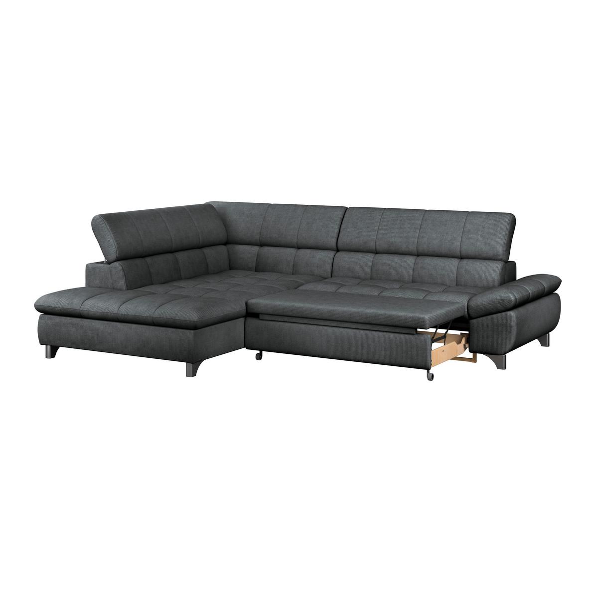 Ecksofa Gemini Grapfhitfarben, B: 234cm - Chromfarben/Graphitfarben, KONVENTIONELL, Textil (234/312cm)