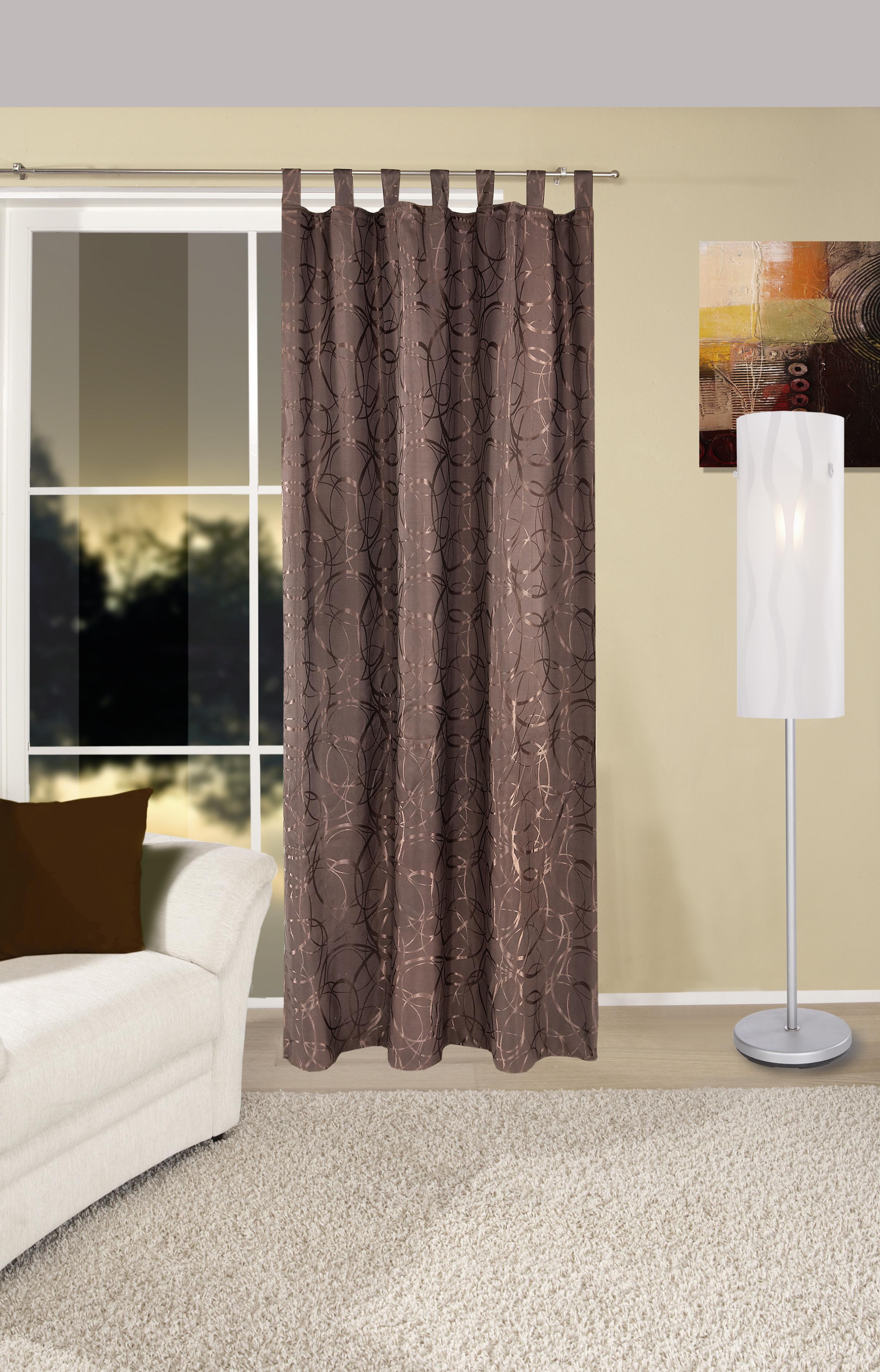 Vorhang mit Schlaufen und Band Linda 140x255 cm Braun - Braun, KONVENTIONELL, Textil (140/255cm) - Ondega