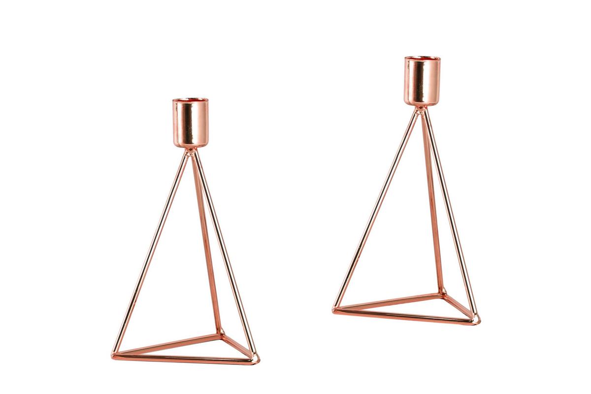 Kerzenständer-set Eisen Für Stabkerzen 2-Teilig - Kupferfarben, Basics, Metall (9,5/16,5cm) - Echtwerk