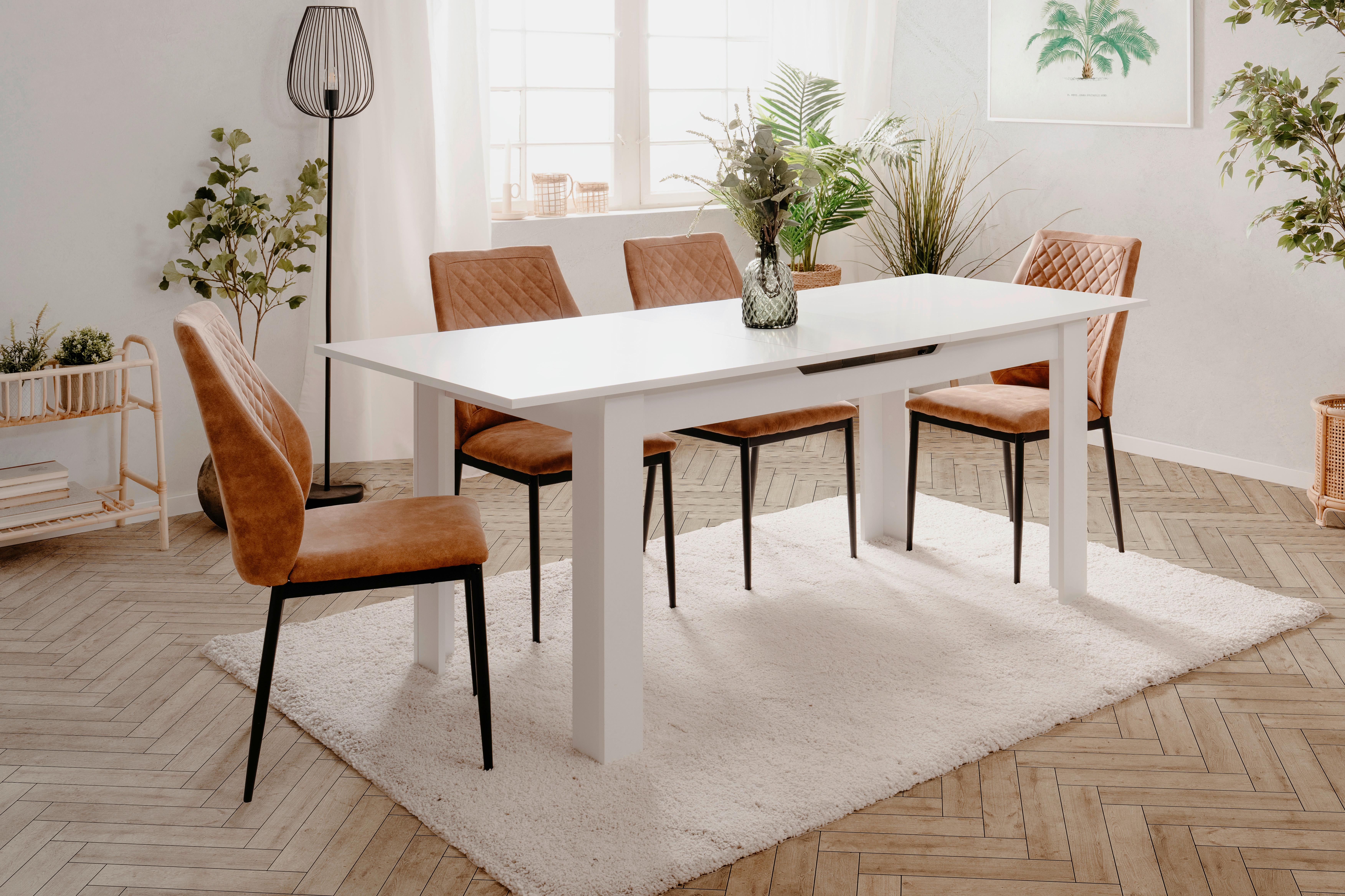 Esstisch Birmingham 80b - Weiß, MODERN, Holzwerkstoff (160-200/80/75cm) - MID.YOU