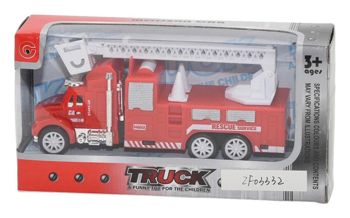 Spielzeugauto Feuerwehrauto mit Rückzug Ab 3 Jahren - Rot, Basics, Kunststoff (12/6/3,8cm)