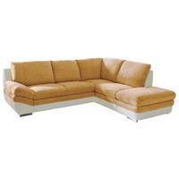 Wohnlandschaft In L-Form Nardo 264x221 cm - Chromfarben/Dunkelgelb, MODERN, Textil (264/221cm) - MID.YOU