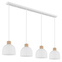 HÄNGELEUCHTE Weiß, Opal, ca. 113x20x120 cm - Opal/Braun, Design, Glas/Holz (113/20/120cm) - Globo