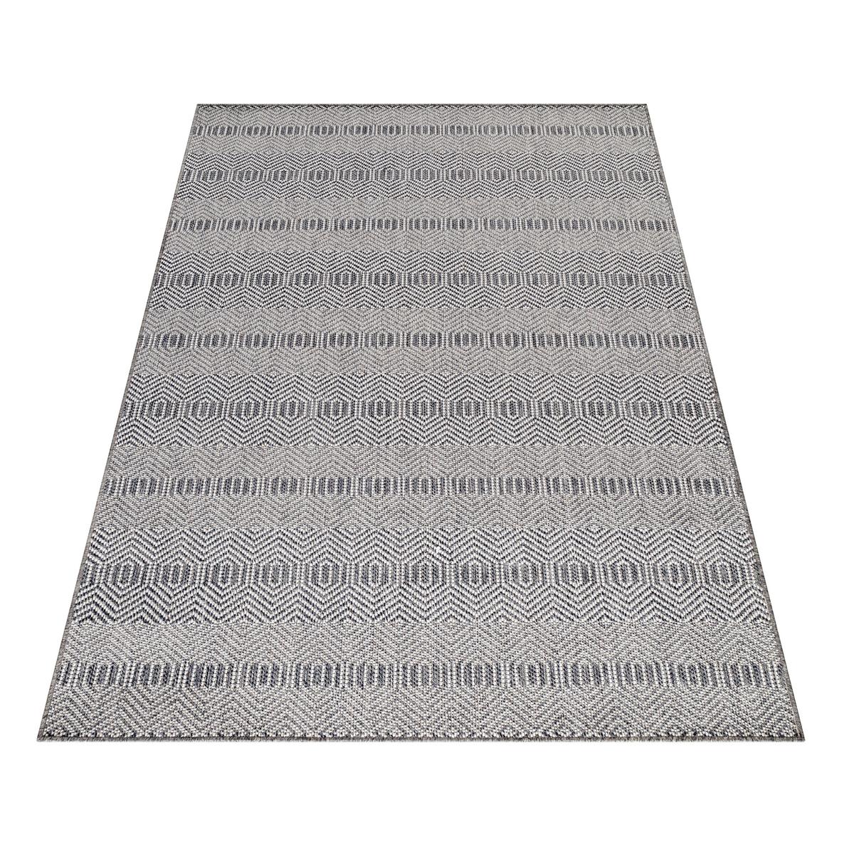 Flachwebteppich Aruba - Grau, Design, Textil (120/170cm)