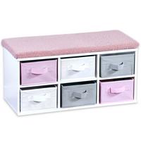 Kindersitzbank Mira mit Sitzkissen u. Boxen, B: 68 cm - Pink/Hellgrau, Basics, Holzwerkstoff/Textil (68/31/29,5cm) - Kesper