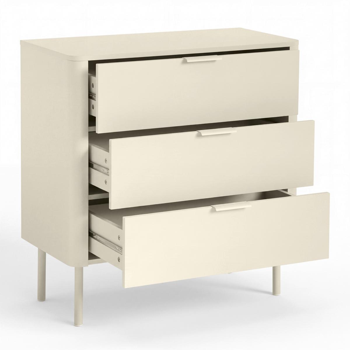 Komoda v kašmírovej farbe MDF/Práškovaný kov - kašmírová, Modern, kov/kompozitné drevo (80/85/40cm) - Bessagi Home