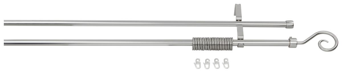 Rundstangengarnitur 2-Lfg Anja Silber/Metall  L: 240 cm - Silberfarben, KONVENTIONELL, Metall (240cm) - Ondega