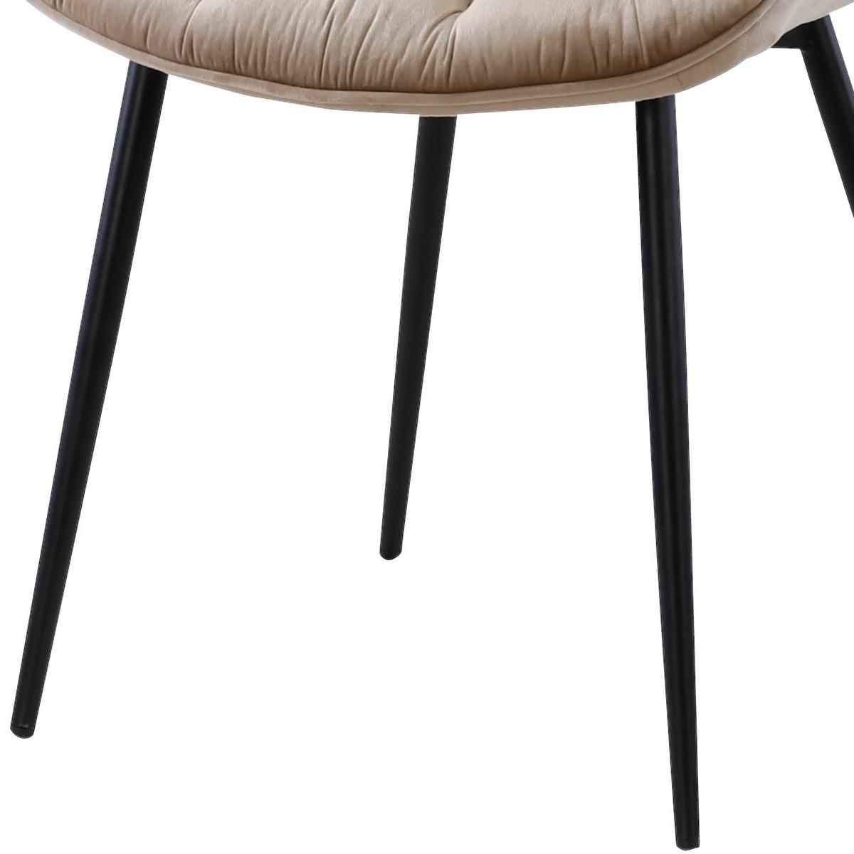 Esszimmerstuhl Langford Taupe Echtholz Beine - Taupe/Schwarz, MODERN, Holz/Textil (52/85/59cm) - Livetastic