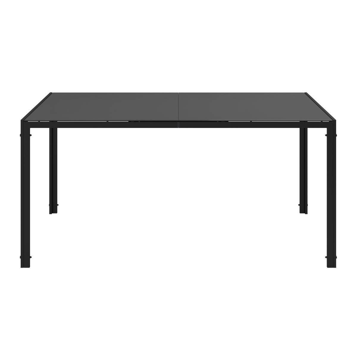Gartenmöbel Set 7-tlg. Toulon Aus Metall/textil/glas - Dunkelgrau/Schwarz, MODERN, Glas/Textil (50/90/82/75/59,5/160cm) - Beldano