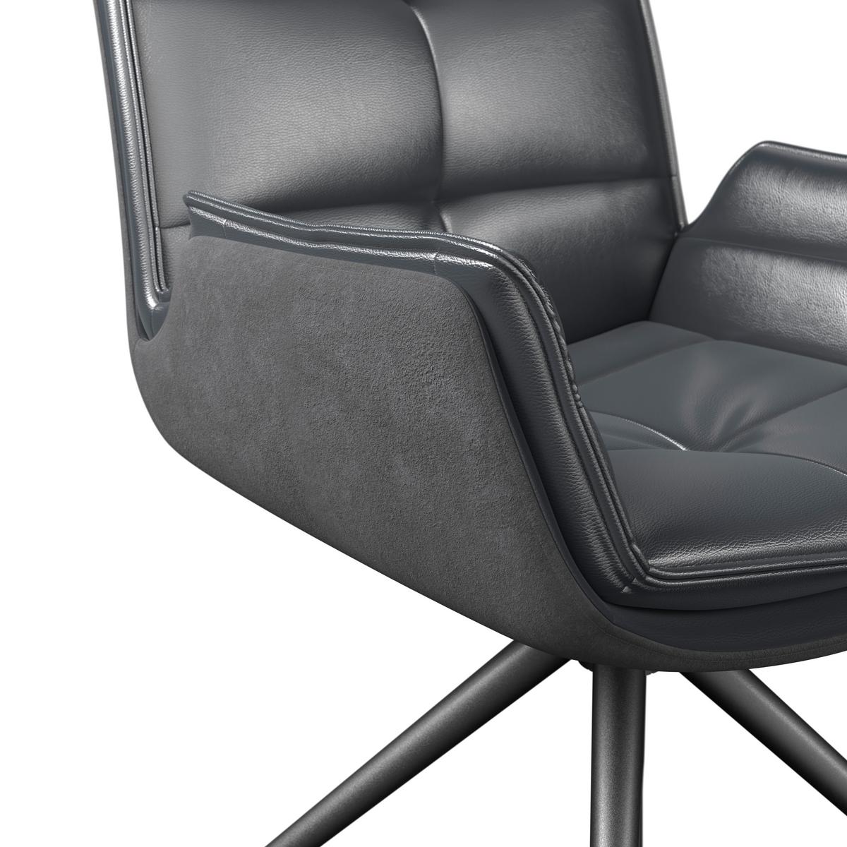 Armlehnstuhl Malin Giga Webstoff schwarz, B: 59cm - Schwarz, MODERN, Textil/Metall (61/92/66cm)