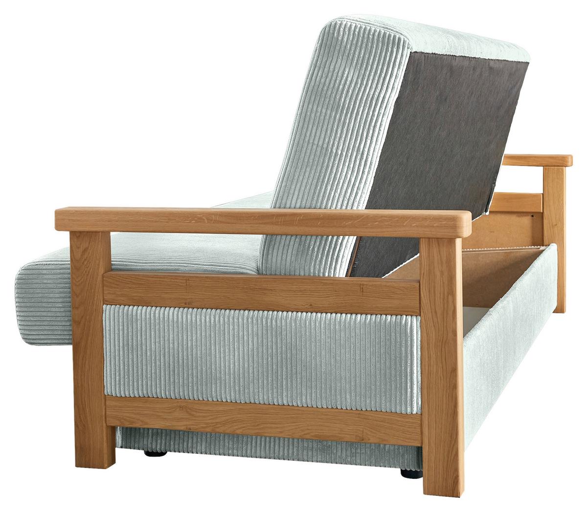 Schlafsofa Malaga Grau B: 220cm - Naturfarben/Grau, Design, Holz/Textil (220/90/90cm) - P & B