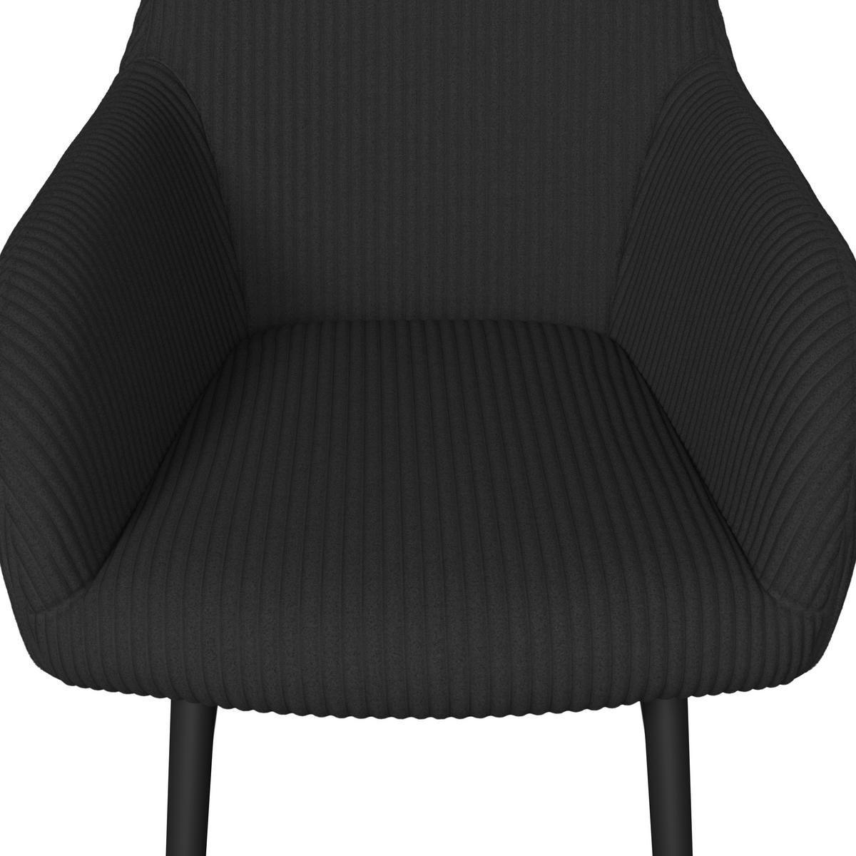 ŽIDLE S PODRUČKAMI ALANI ČERNÁ - černá, Moderní, kov/textil (60/58/86cm) - Bessagi Home