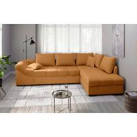 Eckschlafsofa Alvito Goldfarben S: 298x202cm - Goldfarben/Schwarz, MODERN, Textil (298/202cm) - MID.YOU