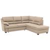 Ecksofa mit Schlaffunktion Nebolo Sandfarben S. 246x225cm - Sandfarben/Schwarz, Design, Textil (246/225cm) - Livetastic