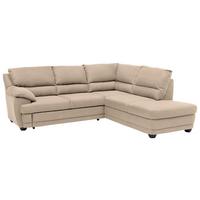Ecksofa mit Schlaffunktion Nebolo Sandfarben S. 246x225cm - Sandfarben/Schwarz, Design, Textil (246/225cm) - Livetastic