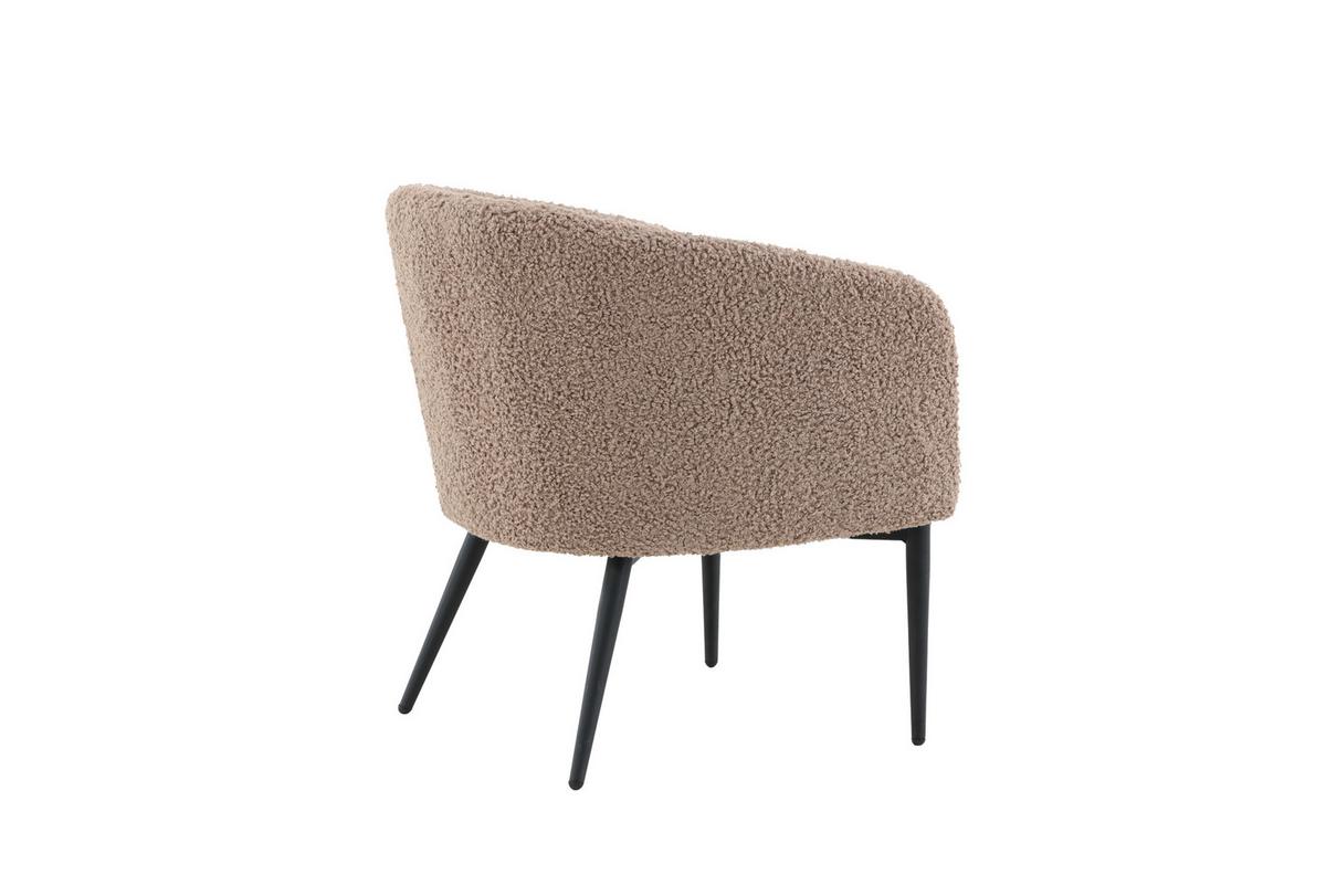 Sessel Fluffy - Braun, Design, Textil/Metall (83/70/64cm) - Livetastic
