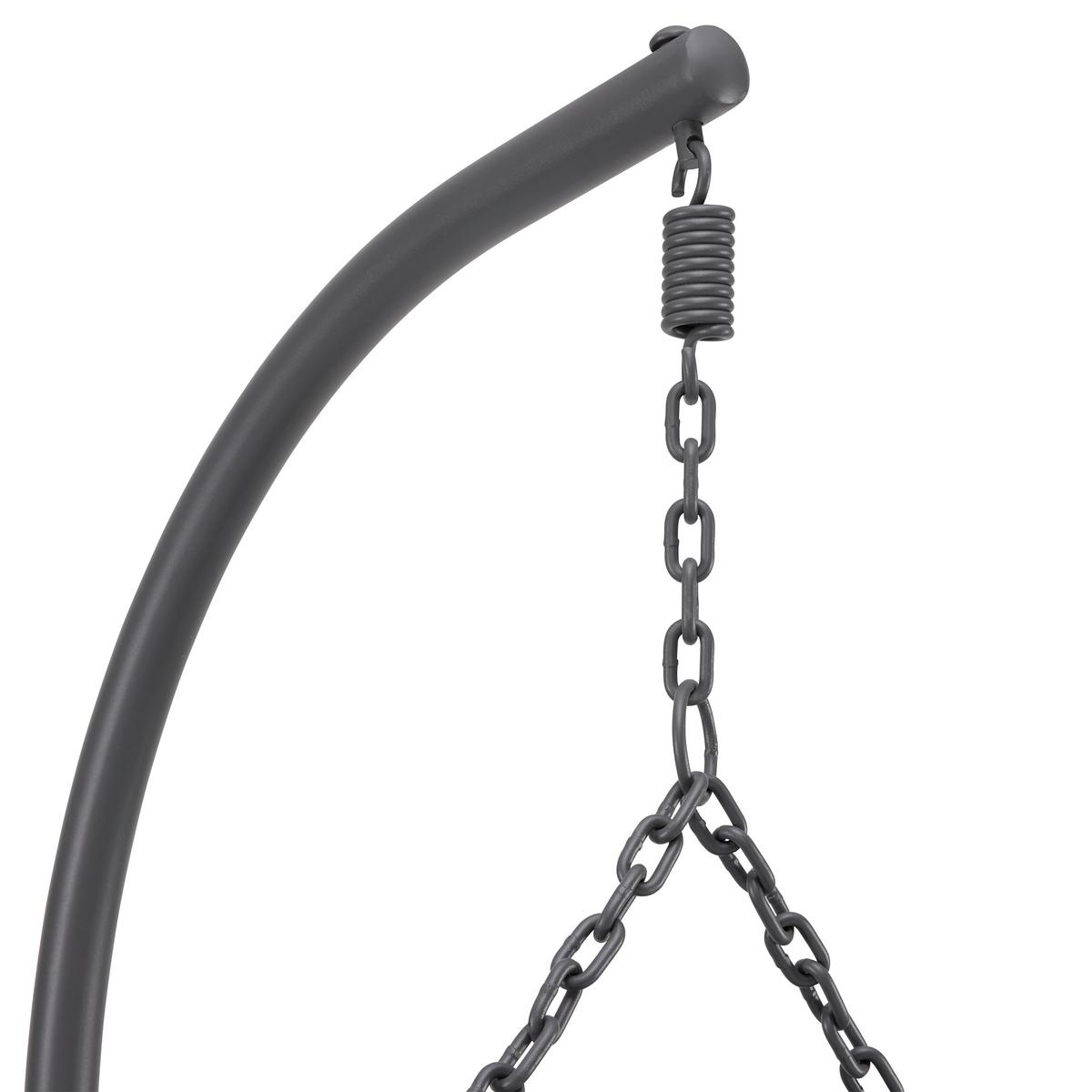 Závěsné křeslo ENEA šedé - šedá, Moderní, kov/textil (133/205/120cm) - Bessagi Garden