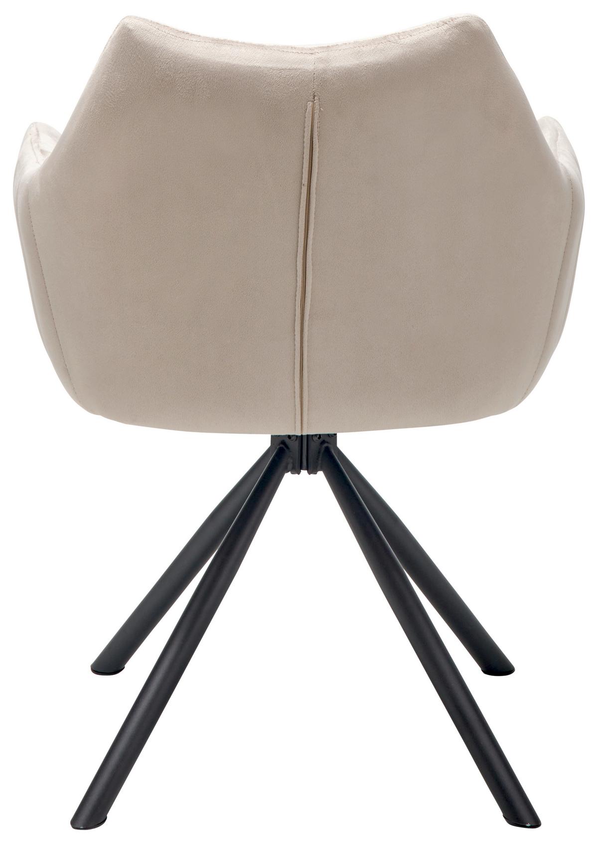 Armlehnstuhl Leila Braun/Schwarz Gepolstert - Beige/Schwarz, LIFESTYLE, Textil/Metall (60/83/59cm) - MID.YOU